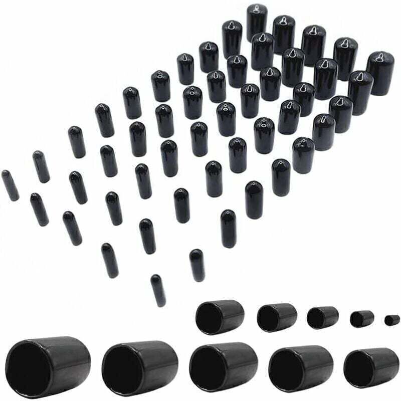 Protections De Filetage De Vis-lot De 200 Caoutchouc Pvc Capuchons Ronds,couvercle En Caoutchouc,pour Tubes Ronds(10 Tailles, Diamètre Intérieur 2-11mm)