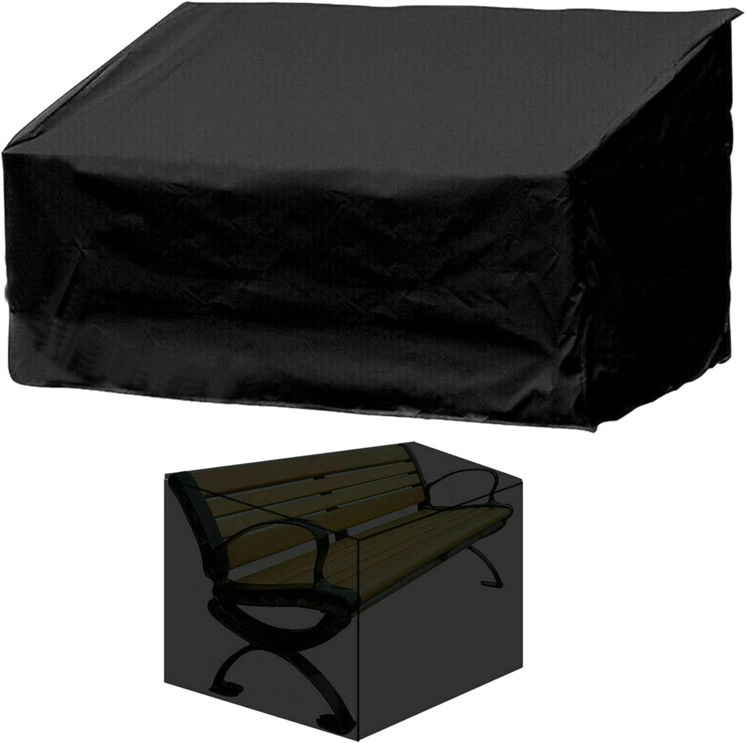 Housse De Banc 2/3 Places, Housses De Meubles De Jardin, Imperméables, Coupe-vent, Anti-uv (162 X 66 X 89 Cm)