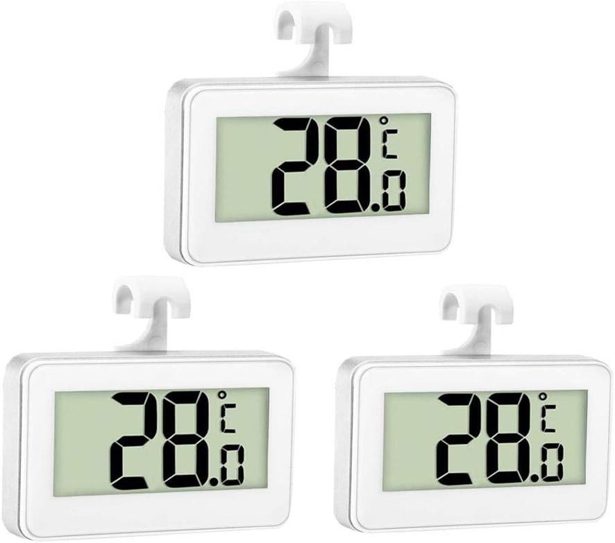 3x Thermomtre De Rfrigrateur Thermomtre Numrique Conglateur Thermomtre Refrigerateur Chambre Thermomtre Conglateur Impermable Avec Cran Lcd Avec Crochet Pour Lecture De Temprature