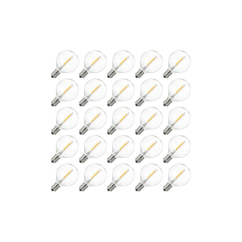 Ac230v Globe Led G40 Ampoule Lampe 25 Pack E12 Base Socket Holder Ip44 Résistance À L'Eau Blanc Chaud Pour Guirlande Lumineuse Home Party Décoration De Mariage
