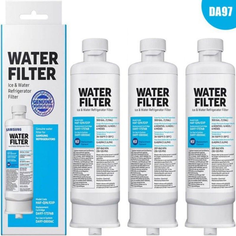 Filtre À Eau Pour Réfrigérateur - Charbon Actif Noix De Coco - Compatible Avec Modèles Samsung Da97-17376b Da97-08006c Haf-qin Haf-qin/exp - 3 Pièces