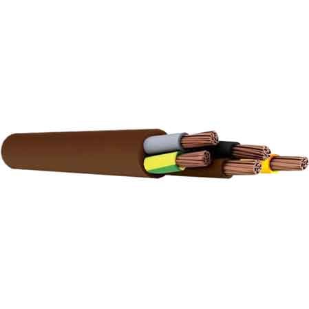 Pentagonales Kabel 'braun' Querschnitt 5x1,5 Mm
