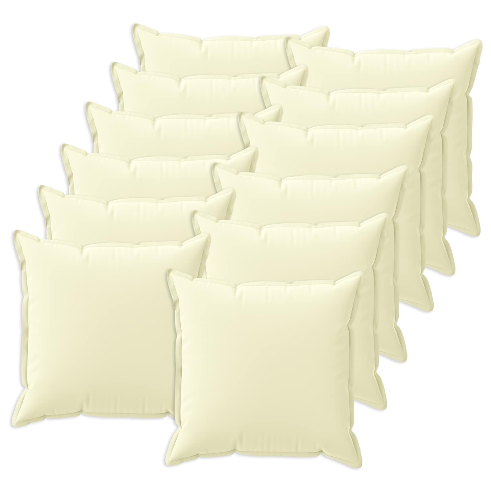 Vidaxl Cushion With Pillow Houten 12 Pcs Cream Polyester