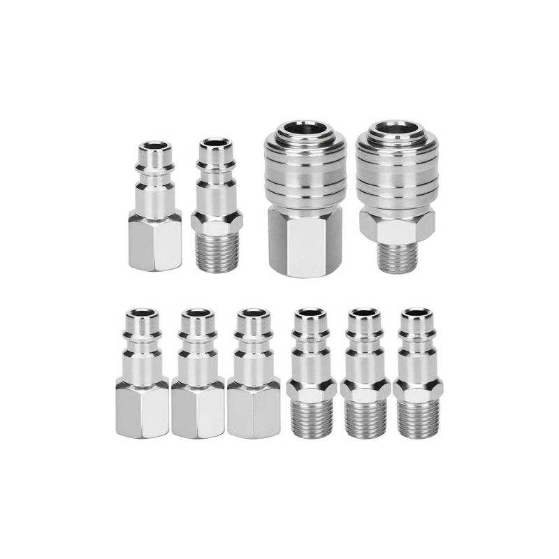 S-giant 10-teiliges Kompressor-anschlussset 1/4" Bsp Europäischer Schnellanschluss Pneumatik-luftkupplung Luftkompressor-set Luftzubehör Druckluftschlauchverbinder Stecker Buchse