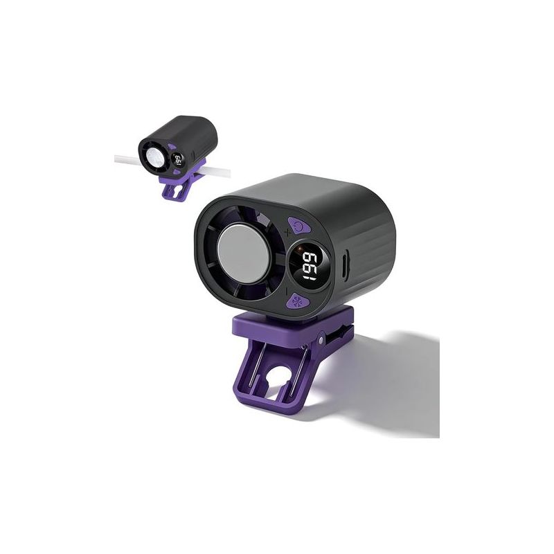 Wiederaufladbarer Kfz-clip-ventilator Mit Usb-anschluss, Mini-klimaanlage Mit 199 Geschwindigkeitsstufen Und Blattlosem Design (schwarz)