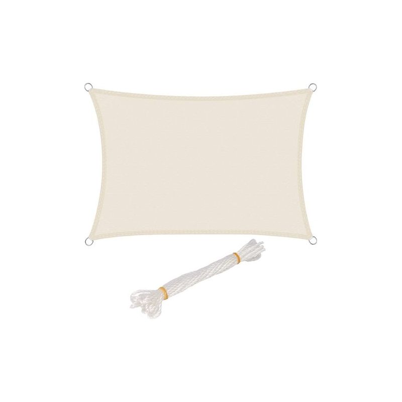 Woltu – Rechteckiges Sonnensegel 2x4 M – 160 G/m² Wetterbeständiges Polyester – Uv-schutz 50+ – Befestigung Mit 4 X 1,5 M Schnüren