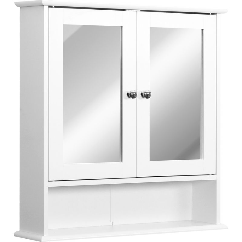 Badezimmer-wandschrank 56 X 13 X 58 Cm – 2-türiger Spiegelschrank – Grau