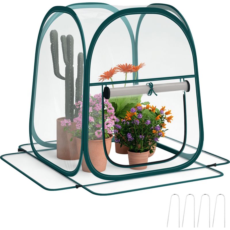 Mini-pop-up-gewächshaus Aus Transparentem Pvc, Für Den Innen- Und Außenbereich Geeignet, Für Gemüseanbau, 70 X 70 X 80 Cm
