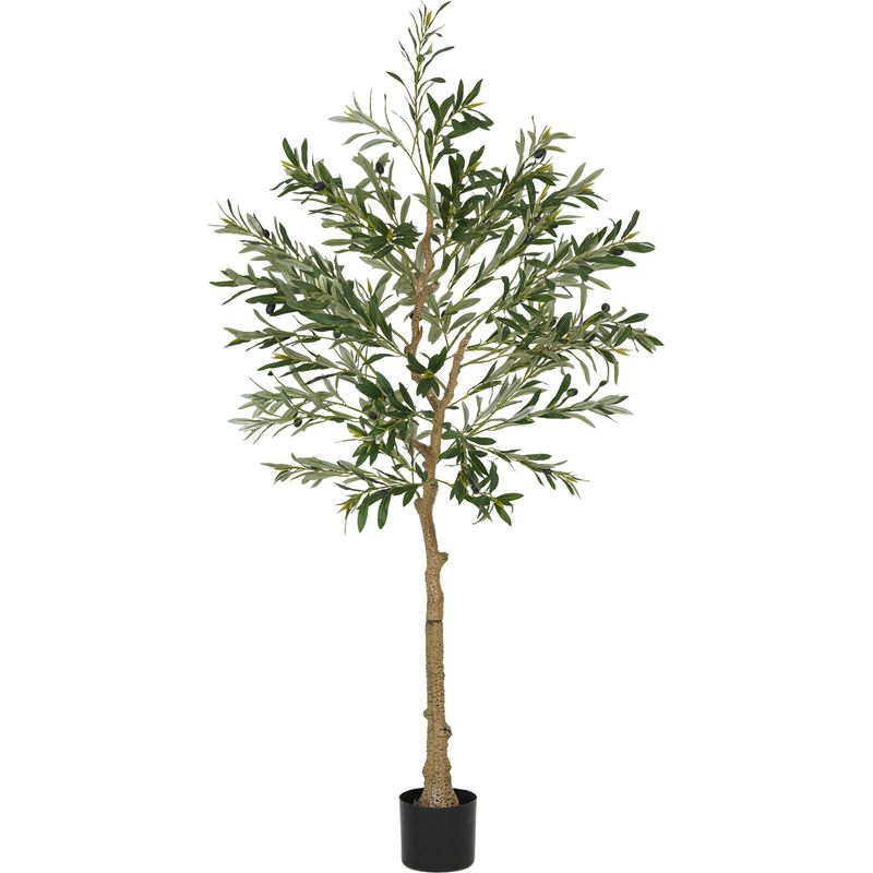 Künstlicher Olivenbaum, 150 Cm, Realistische Dekopflanze Für Den Innenbereich, Z. B. Für Zuhause, Büro, Wohnzimmer Oder Schlafzimmer.