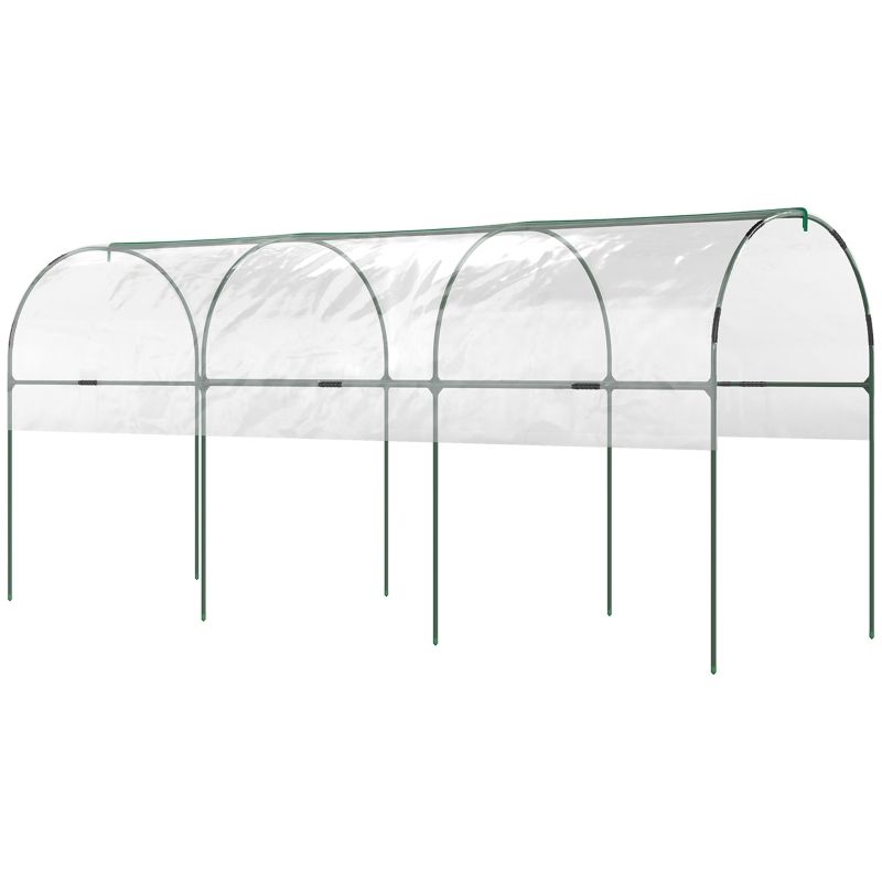 Gewächshaustunnel Mit Bogendach Und Bodenankern, Transparent, 400 X 123 X 171 Cm