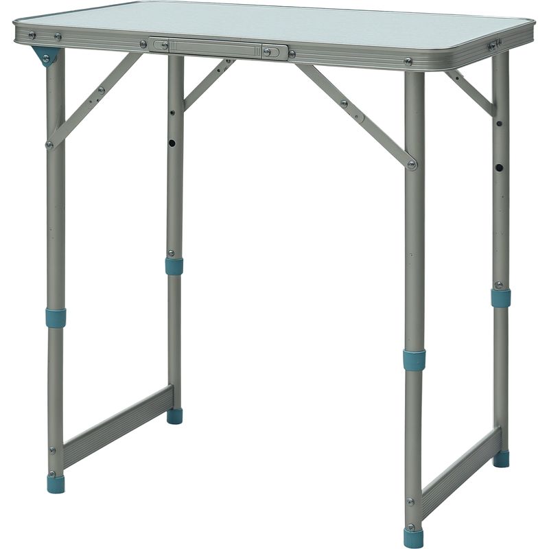 Höhenverstellbarer Klapptisch Für Camping Und Camping – Gartentisch Aus Aluminium Und Mdf – Weiß
