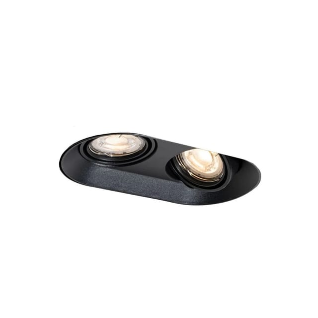 Runder Einbau-strahler Schwarz Gu10 50mm 2-flammig - Hubs
