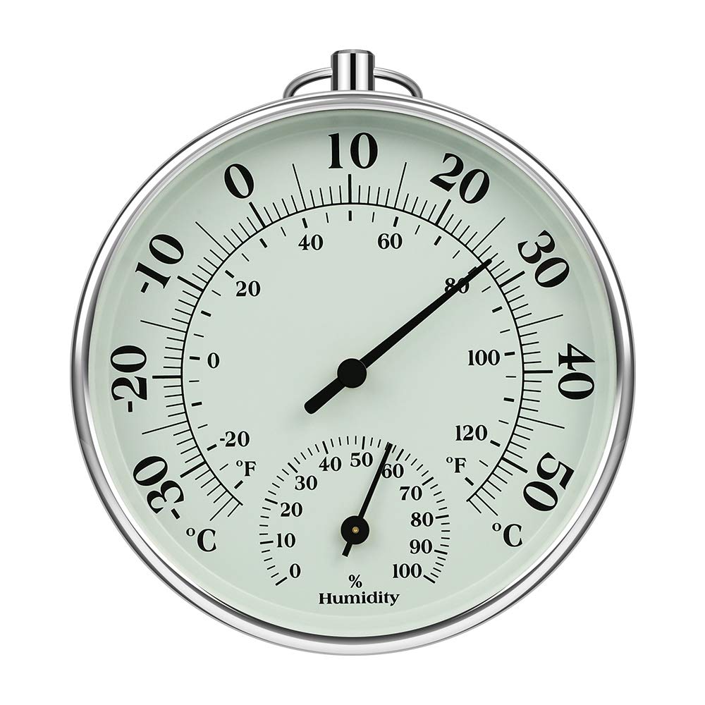 Thermometer/hygrometer Für Drinnen Und Draußen – 1 Stück – Analog – Misst Temperatur Und Luftfeuchtigkeit – Für Zuhause, Gewächshaus, Büro – 10 Cm
