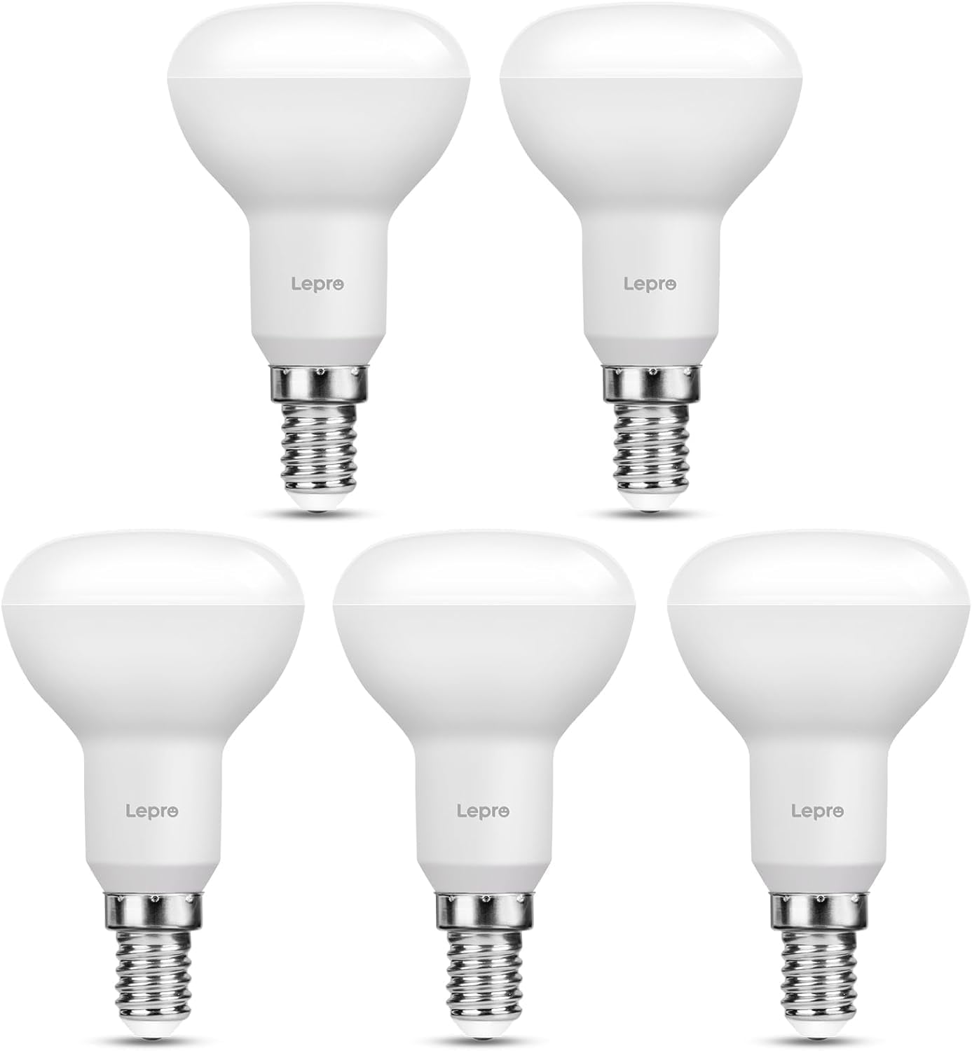 E14 4,9-w-led-lampe (entspricht 40 W) – 470 Lm, Warmweiß (2700 K) – E14 R50 Reflektorlampe Mit 120° Abstrahlwinkel – 220–240 V Wechselstrom – Farbwiedergabeindex (cri) 80 – Nicht Dimmbar – 5er-pack