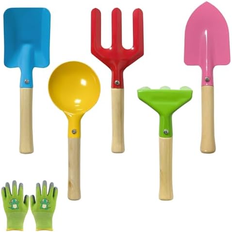 5-teiliges Gartenwerkzeug-set – Metall Und Holz – Zum Umtopfen Und Für Topfpflanzen – Grün