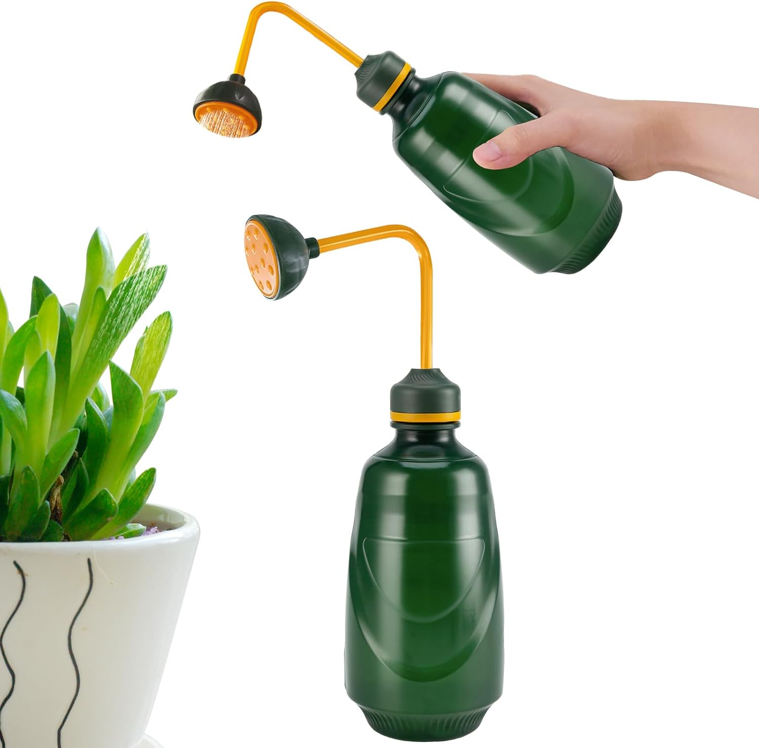 Gießkanne – 1 Stück – Kunststoff – 360°-sprühkopf – Für Zimmerpflanzen Und Bonsai – 450 Ml Grün