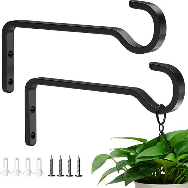 Set Mit 2 Wandhaken, 14,5 Cm, Zum Aufhängen Von Blumen, Als Hängepflanzenstütze, Pflanzenstütze Für Den Außenbereich, Wandhaken Für Pflanzen, Haken Für Laternen