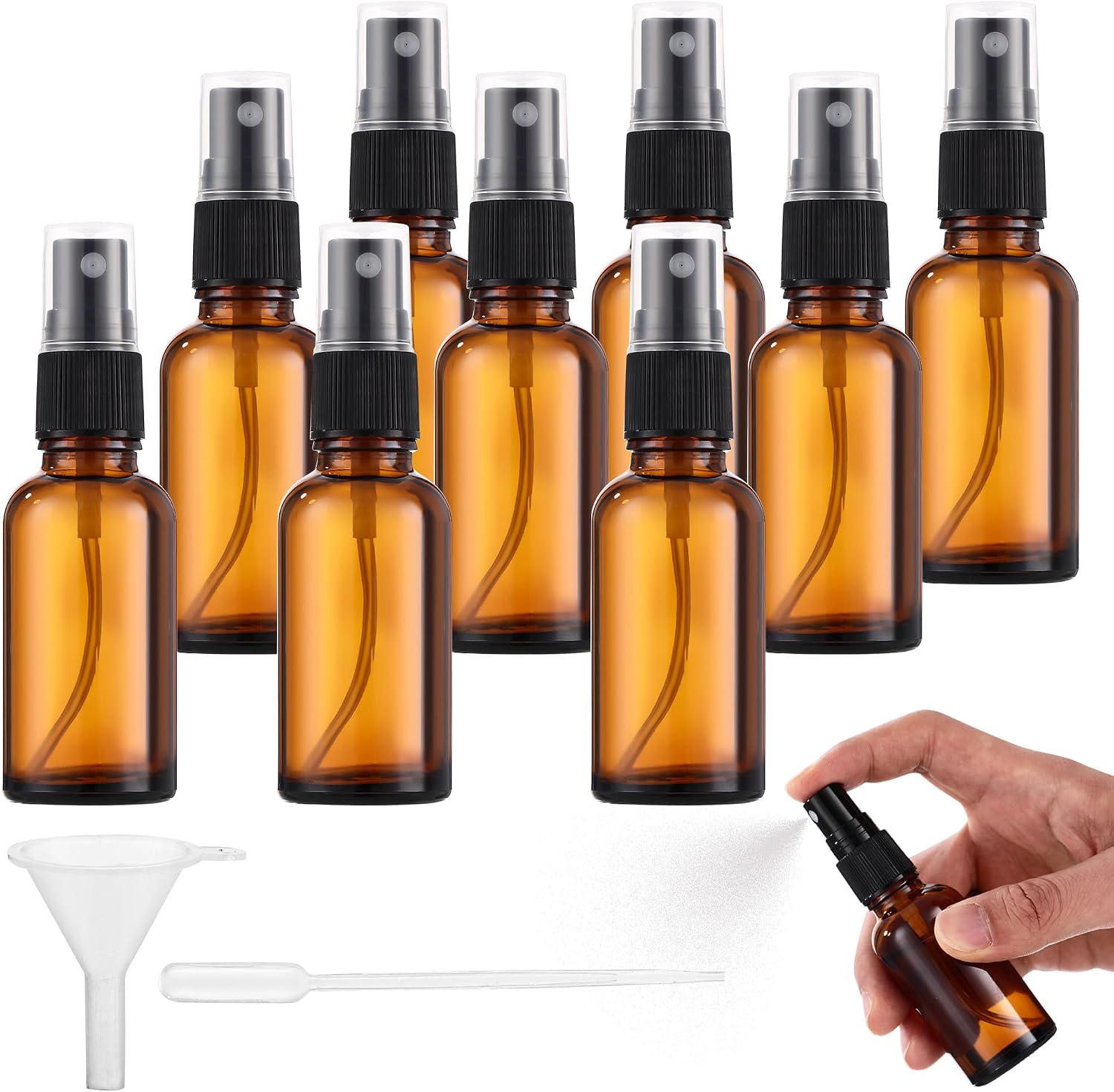 Leere Sprühflaschen – 10 Stück – Braunglas, 30 Ml – Uv-schutz – Für Ätherische Öle Und Parfums – Für Reisen Und Körperpflege