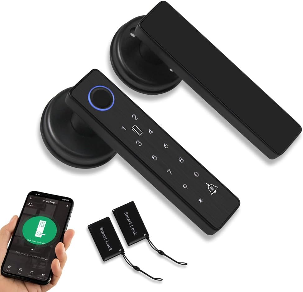 Tuya 5-in-1 Wlan-smart-schloss – Aluminiumlegierung – Rfid-fingerabdruck-schlüsselcode – Für Holz- Und Metalltüren (35–55 Mm)