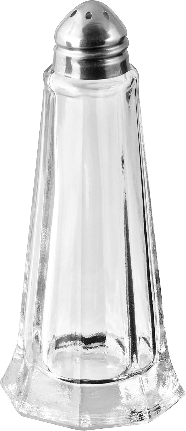 Salz- Und Pfefferstreuer – 2-teilig – Silbernes Glas – Elegantes Design – Für Den Esstisch – 19,7 X 19,7 X 45,3 Cm