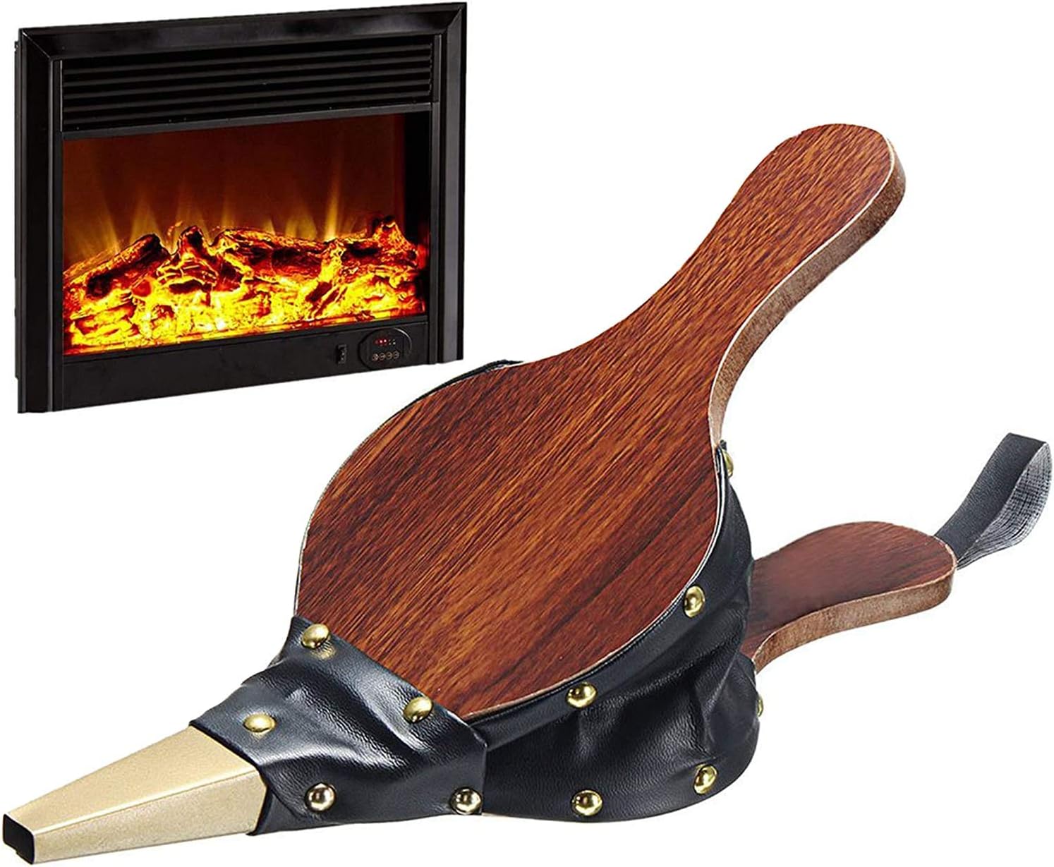 Blasebalg – 1 Stück – Holz Und Leder – Anzündhilfe – Kamin Und Grill – 30,5 X 12,5 Cm