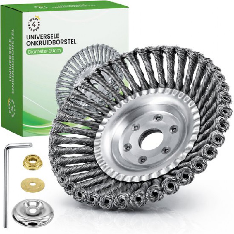 ® Unkrautbürsten-set Für Freischneider – 20 Cm – Gelenkige Stahlbürste – Für Elektrische Freischneider Und Kantenschneider
