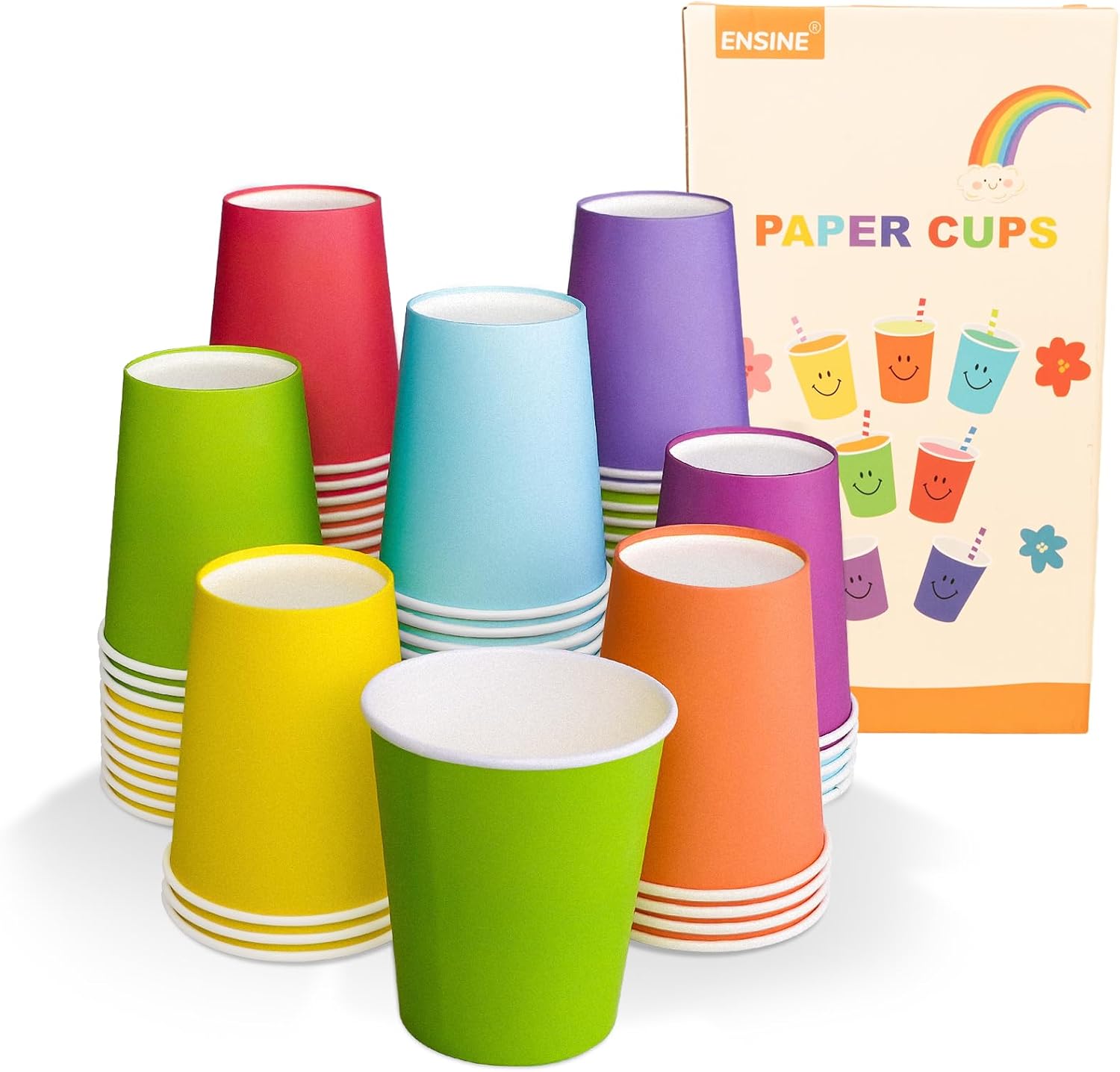 Einwegbecher Aus Pappe Für Kaffee Und Saft, 70 Stück, 250 Ml, Einwegbecher Für Geburtstage Und Personalisierte Anlässe, Pappbecher In 7 Farben, Einwegbecher Für Heiß- Und Kaltgetränke