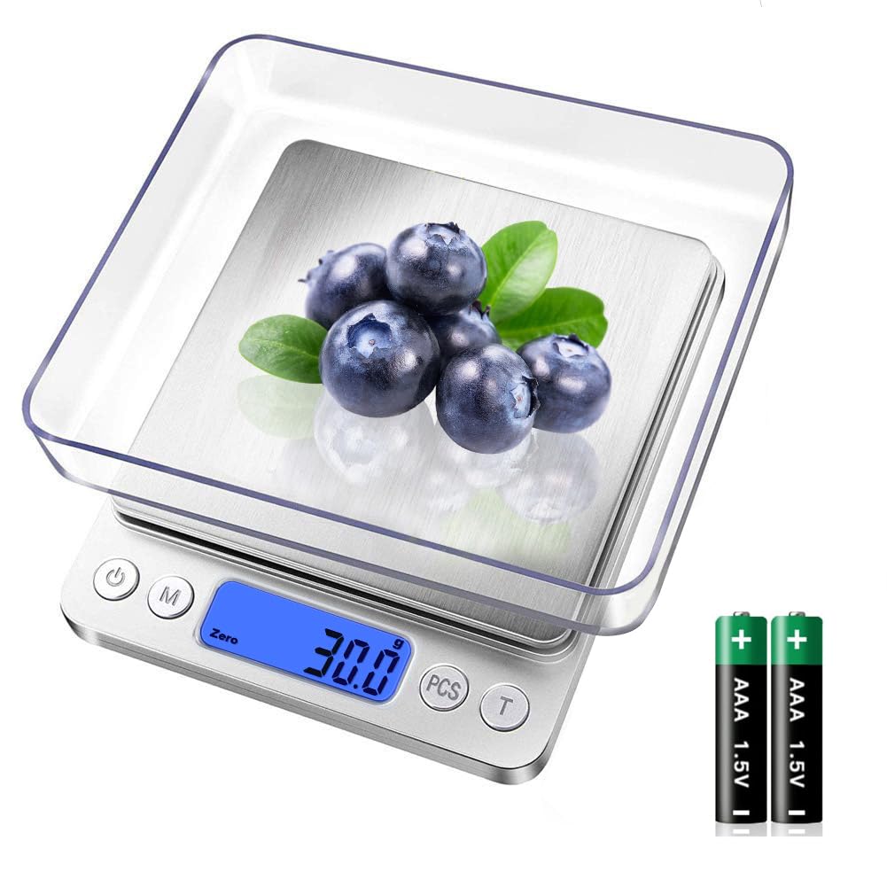 Digitale Küchenwaage, 3 Kg/0,1 G, Mini-küchenwaage, Kleine Lebensmittelwaage, Präzisionswaage, Edelstahl, Für Zutaten, Kaffee, Kleine Küchenwaage