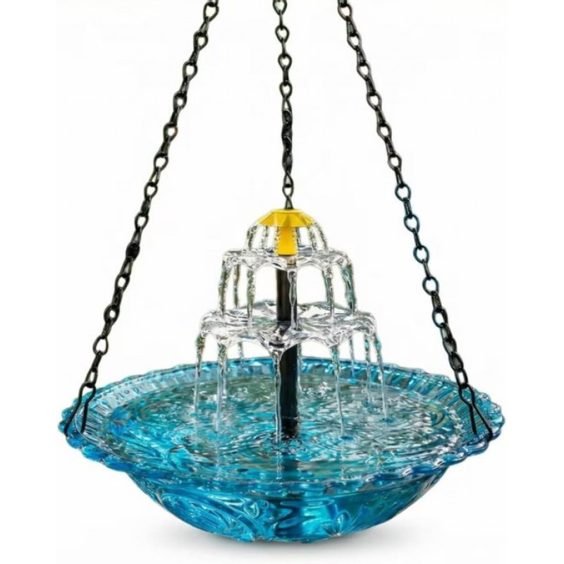 Solarbetriebener Vogelbrunnen – Mehrstufiger Hängewasserfall – Wetterfester Kunststoff – Garten- Und Terrassendekoration – 1 Stück