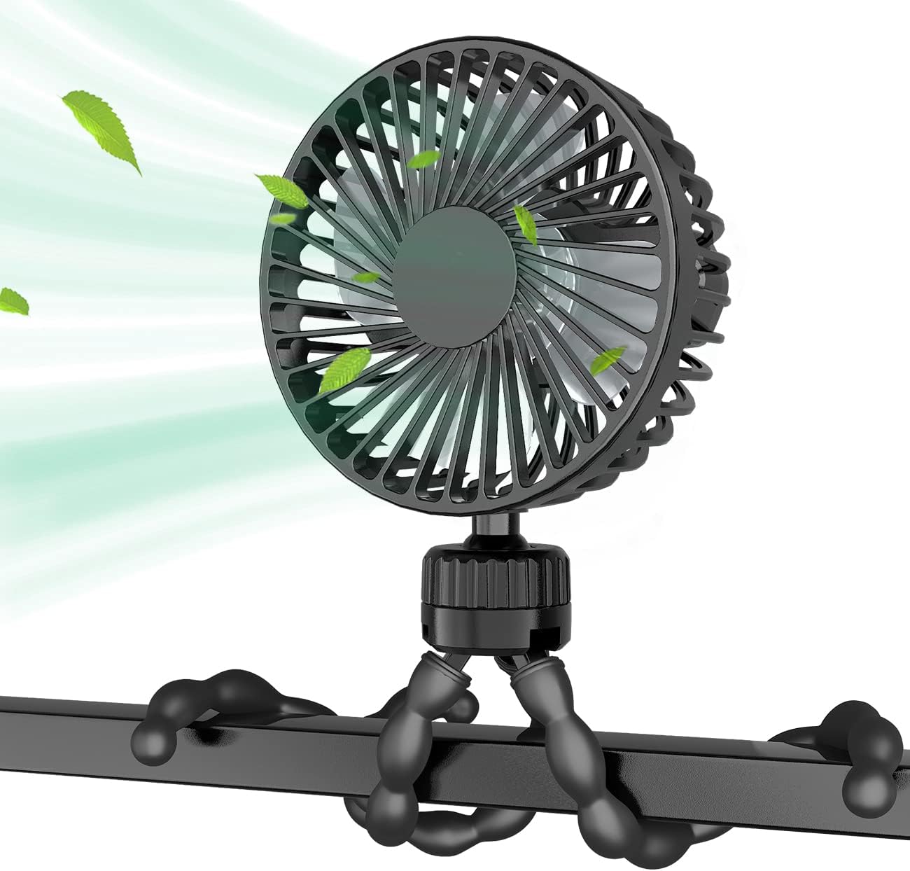 Handventilator Für Kinderwagen, Tragbarer Babyventilator Mit Usb-akku, Mini-handventilator Mit 3 Geschwindigkeitsstufen, Drehbar Und Flexibel, Batteriebetrieben Fürs Schlafzimmer
