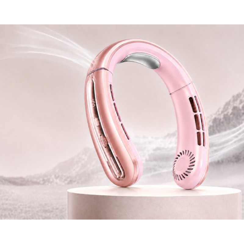 Nackenventilator / Pearl Rose – Kabellos, Verstellbar Und Tragbar – Kühlender Nackenventilator – Gesichtsventilator – Wiederaufladbar, Inklusive Usb-kabel