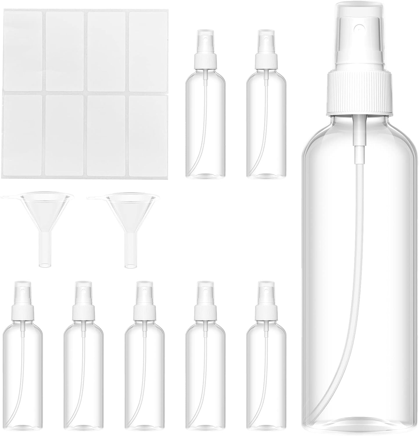 Set Mit 8 X 100 Ml Sprühflaschen – Transparenter Pet-kunststoff – Auslaufsicher – Für Reisen Und Parfüm