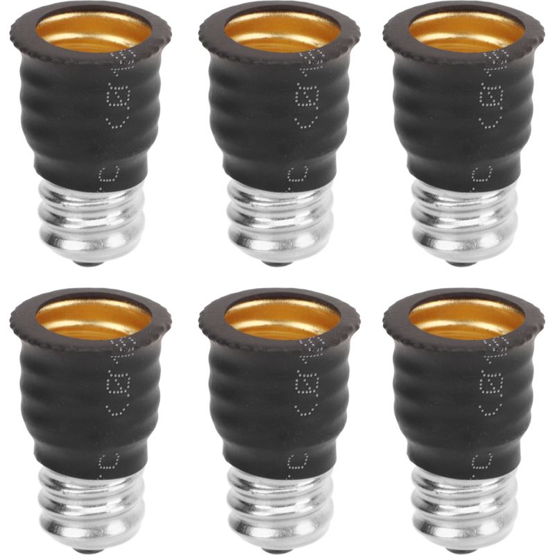 Set Mit 6 E12-auf-e14-adaptern, E14-auf-e12-konverter Für Glühbirnen, Schwarz, Ideal Für Garagen, Schlafzimmer, Wohnzimmer, Küchen, Flure