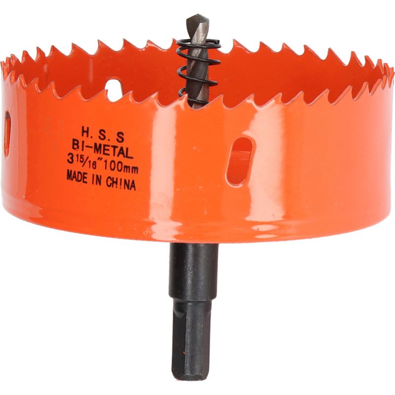 Bimetall-hss-lochsäge Mit Robustem Bohrfutter Für Cornhole-paneele, Holz, Pvc, Metall, Elektrischer Bohrmaschinenaufsatz 3 15/16" (100 Mm)