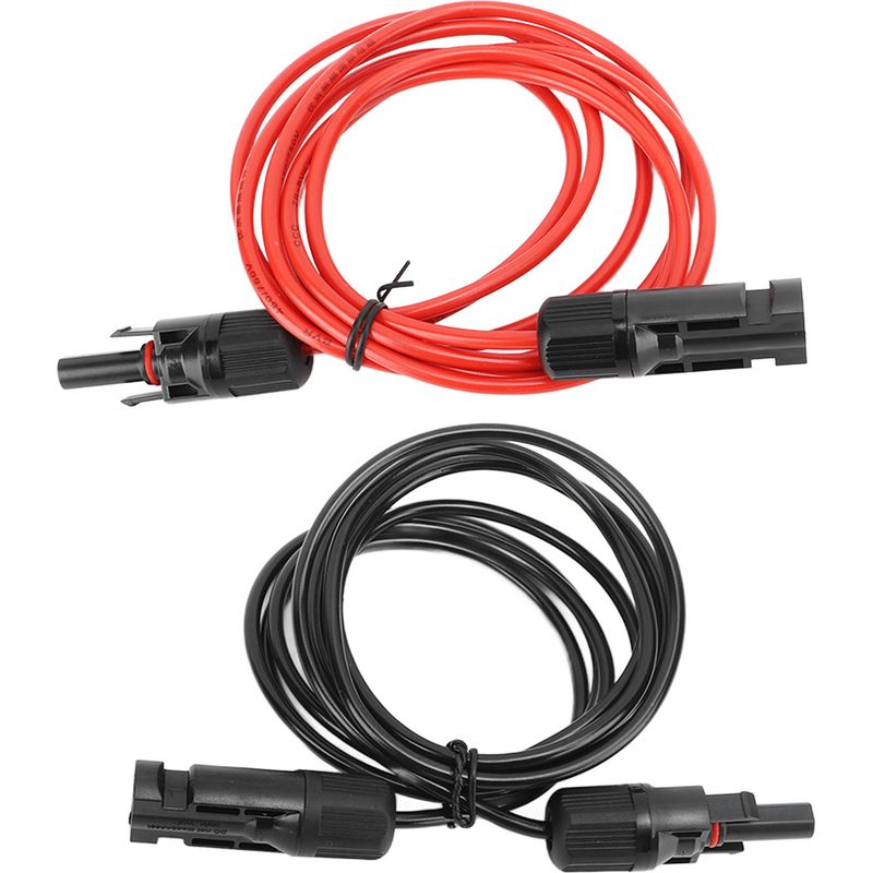2 M (6,6 Ft) 12awg 2,5 Mm² Solarmodul-verlängerungskabel Mit Roten Und Schwarzen Weiblichen Und Männlichen Steckverbindern
