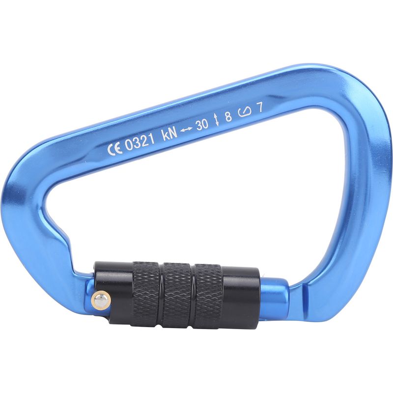 Blauer, D-förmiger, Selbstsichernder Outdoor-karabiner, Geeignet Für Camping Und Klettern, Mit Automatischer Verriegelung