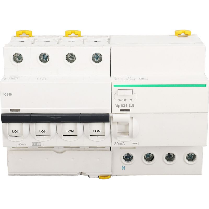 Miniatur-leistungsschalter 4p+n Mit Flammhemmendem Pa66-gehäuse, Integriertem Fehlerstromschutz, Ac 400 V, 20 A