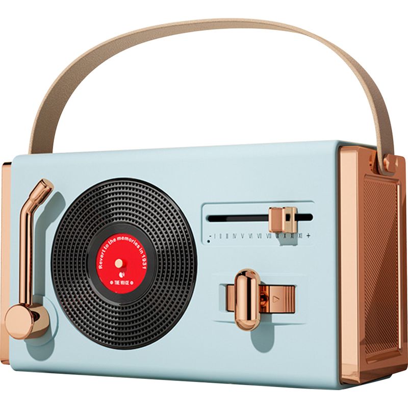 Tragbarer, Dekorativer Bluetooth-lautsprecher, Hohe Klangqualität, Usb-anschluss, Retroblauer Ständer Für Wohnzimmer Oder Büro
