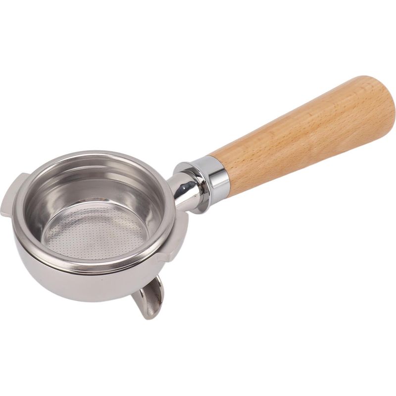 58-mm-kaffeefilterhalter Mit 2 Ausläufen, Feinem Edelstahlgewebe, Abnehmbarem Holzgriff, Zubehör Für Die Nowwa A2 Kaffeemaschine (buche)