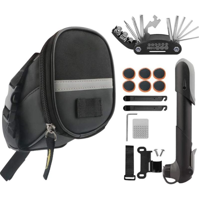 Fahrradsatteltasche Mit Reparaturset Und Pumpe, Gepäckträgertasche Für Mountainbike-zubehör, Fahrradwerkzeug.