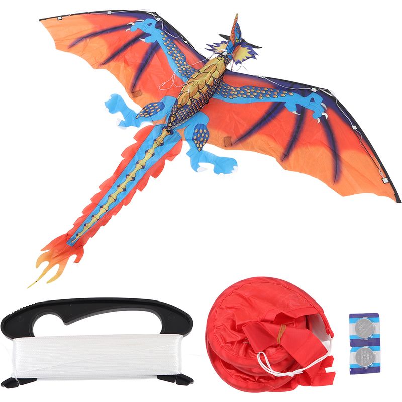 Superheller Led-leuchtdrachen, Klassisches Cartoon-drachen-design, Leicht Im Freien Zu Fliegen Für Kinder, Erwachsene Und Anfänger