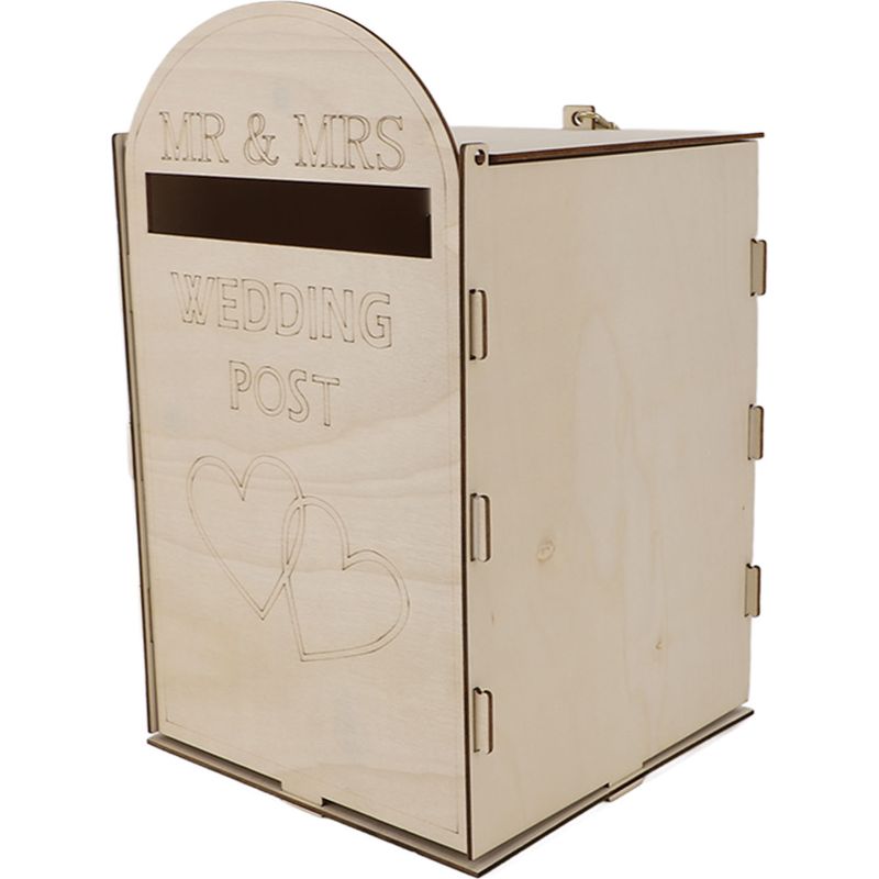 Hölzerner Hochzeitsbriefkasten Mit Schloss Und Schlüssel, Aus Handgefertigtem Vintage-sperrholz, Eleganter Briefkasten Für Empfänge, Hochzeitstage, Partys, In Herzform.