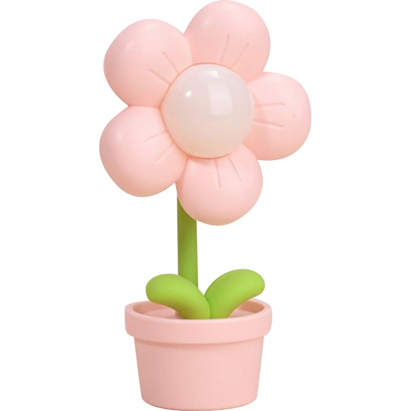 Blumen-nachtlicht Für Kinder, Sanftes Licht, 360° Flexible Kabellose Nachttischlampe Für Das Wohnzimmer, Rosa