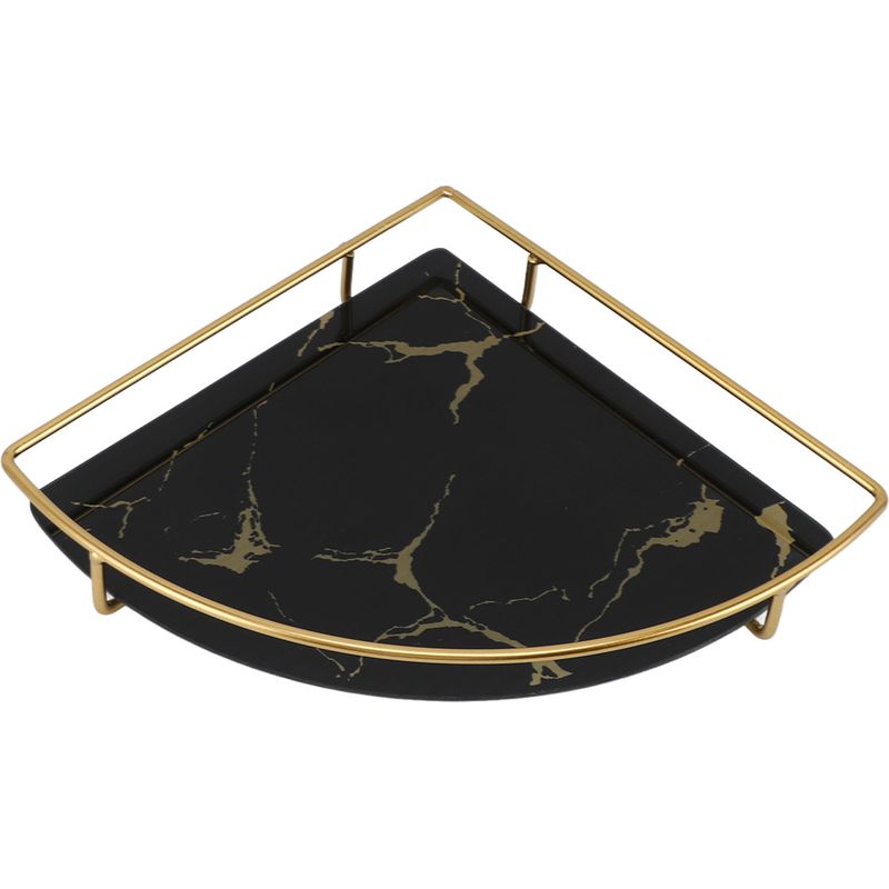 Leichtes, Luxuriöses, Dreieckiges Badezimmertablett In Gold, Organizer Für Seife, Handtücher, Toilettenpapier, Schmuck Und Make-up, Schwarz