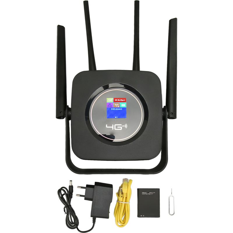 Professioneller 4g Lte Highspeed-wlan-router (300 Mbit/s), Mobiler Wlan-zugangspunkt Mit Sim-kartensteckplatz Für Die Europäische Zone (100–240 V), Schwarzer Eu-stecker