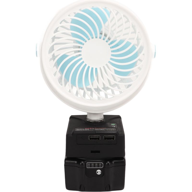 Mini-akku-ventilator (5 Zoll), Weiß, Tragbarer Tischventilator Mit Akku, 2 Usb-anschlüssen, Leiser Elektromotor