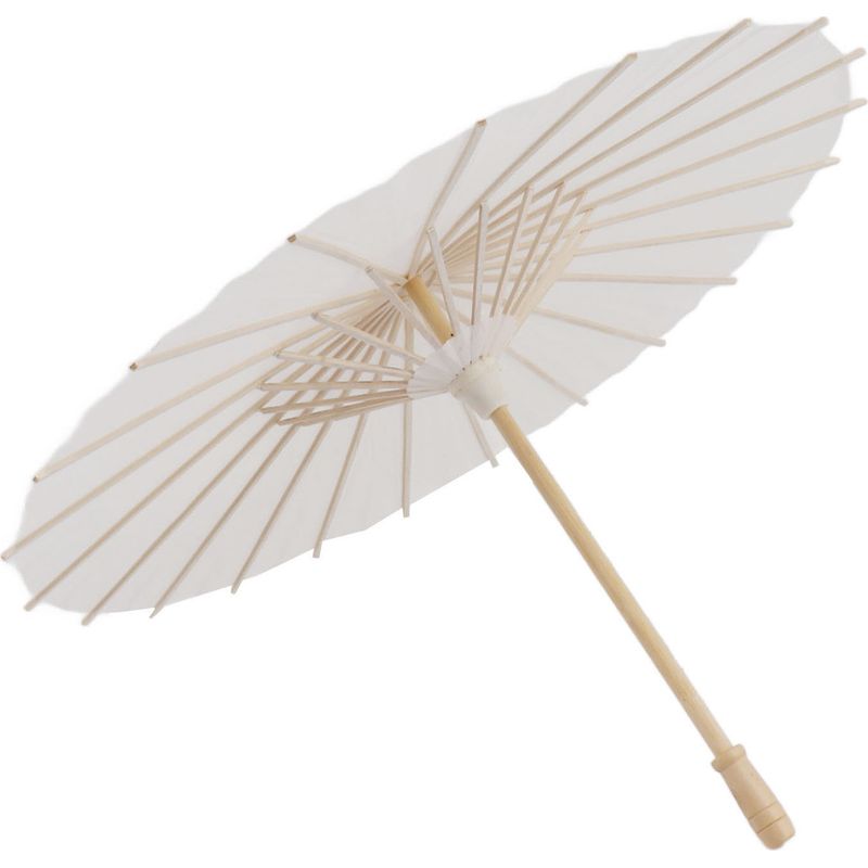 Set Mit 10 Eleganten Weißen Chinesischen Papierschirmen, 40 Cm/15,7 Zoll, Aus Bambus Und Papier, Für Dekoration Und Bastelarbeiten