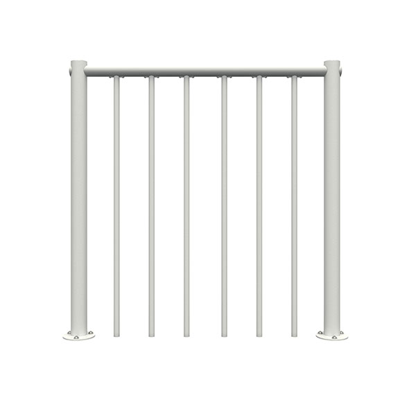 4 Geländer Aus Weißem Stahl – Handlauf Aus Pvc – Länge 1,00 M - Re-i-rv-pvc-b-ex/4