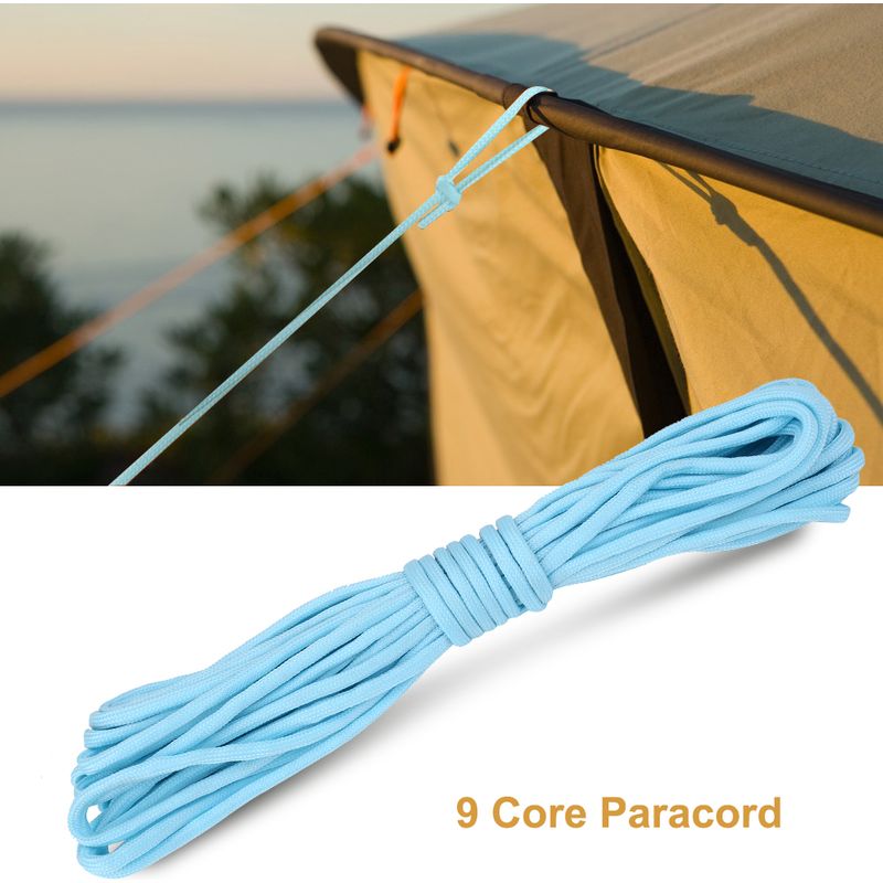 Leuchtendes 9-strängiges Paracord, Blaues Fallschirmseil Für Outdoor-überlebenssituationen, Leuchtet Im Dunkeln