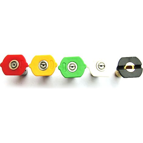 Kit De Buses Pour Nettoyeur Haute Pression, 5 Couleurs, Jets En Éventail De 0, 15, 25 Et 40 Degrés, Pour Le Lavage De Sols De Voiture, Diamètre De 1,6 Pouce.